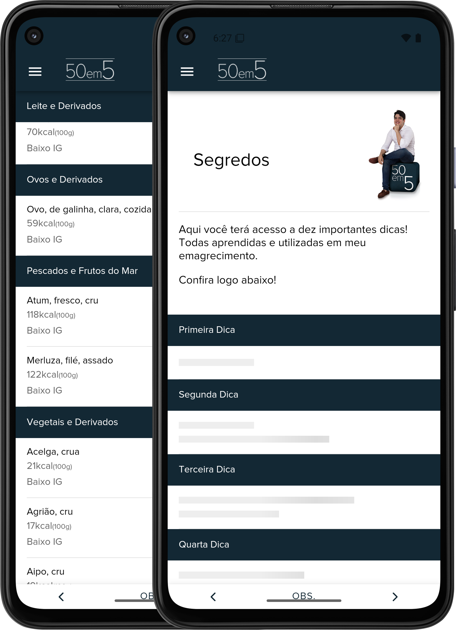 Smartphones Android com telas do 50em5